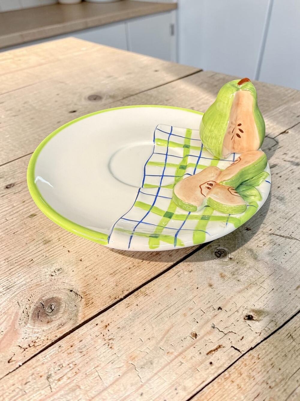 Vintage Bella Casa Ganz Pear Teacup Saucer Only 3D Fruit Cottagecore
